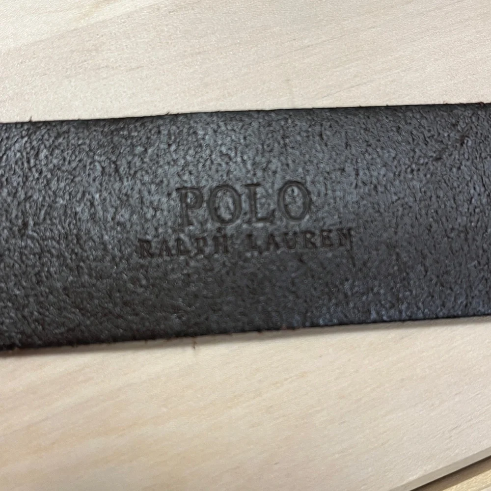 Polo Ralph Lauren Dark Brown Leather Belt w/ Brass Hardware Men’s Size 40 - EUC